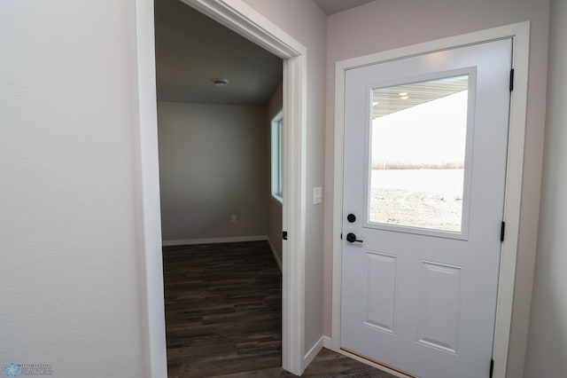 entryway featuring dark hardwood / wood-style floors