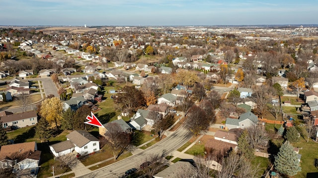 aerial view featuring a residential view