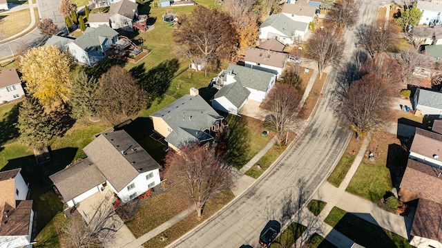 aerial view with a residential view