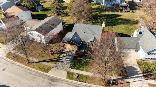 bird's eye view with a residential view