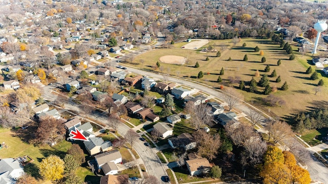 aerial view featuring a residential view