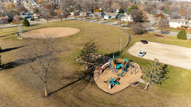 drone / aerial view with a residential view