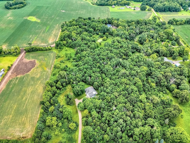 aerial view with a rural view