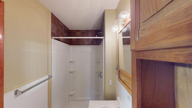 bathroom featuring walk in shower