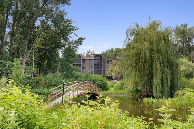 view of property's community with a water view