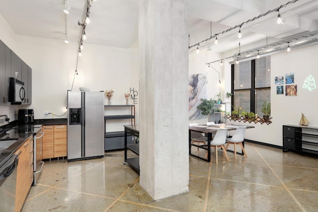 kitchen with appliances with stainless steel finishes