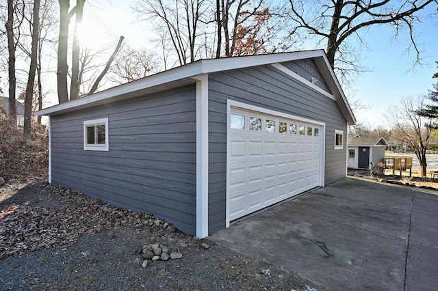 view of garage