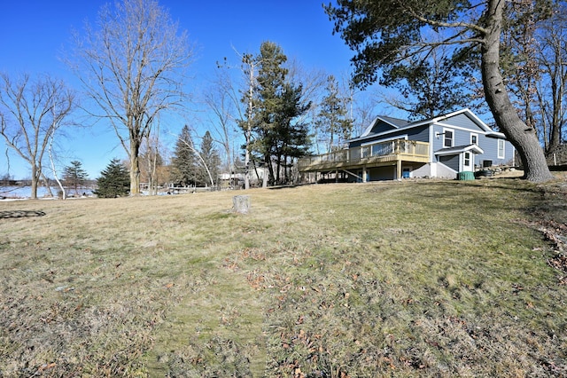 view of yard featuring a deck