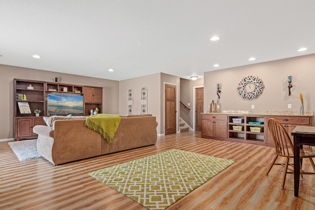 living room featuring light hardwood / wood-style floors