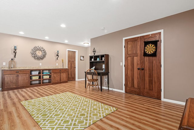 interior space featuring light wood-type flooring