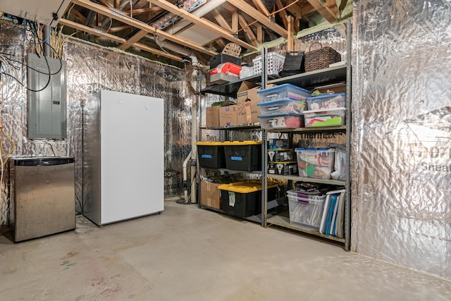 storage room with electric panel