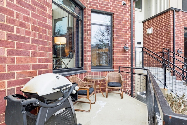 view of patio / terrace featuring a grill