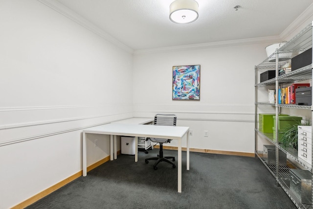 187 Sherman St, Saint Paul, MN 55102 - home office featuring ornamental molding and dark colored carpet