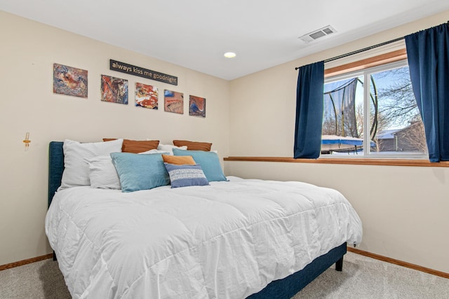 bedroom with carpet floors