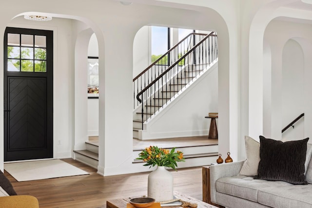 foyer featuring hardwood / wood-style flooring