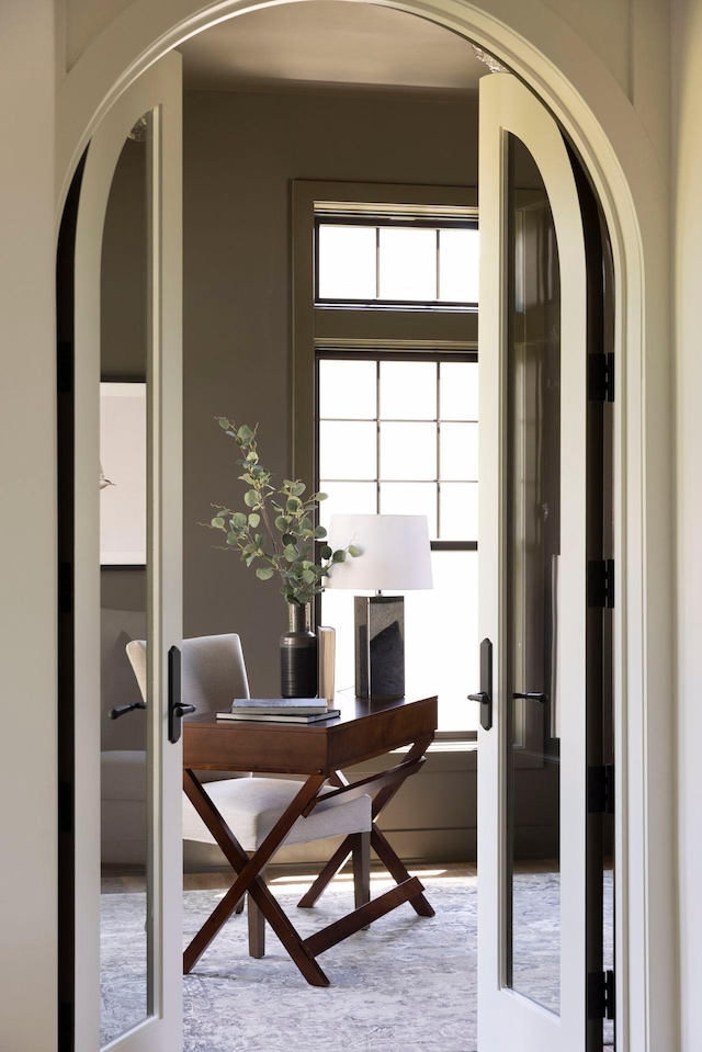 doorway featuring french doors