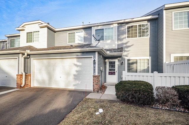 view of property with a garage