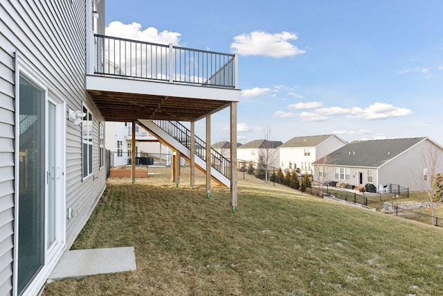 view of yard featuring a deck