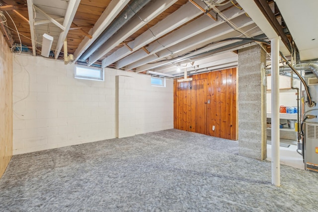 basement featuring carpet floors