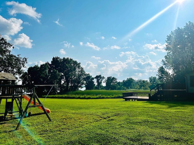 view of yard featuring a playground