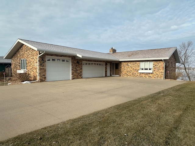 single story home featuring a garage