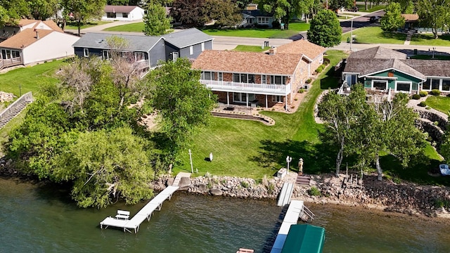 1606 Shore Dr, Worthington, MN 56187 - aerial perspective of suburban area featuring a nearby body of water