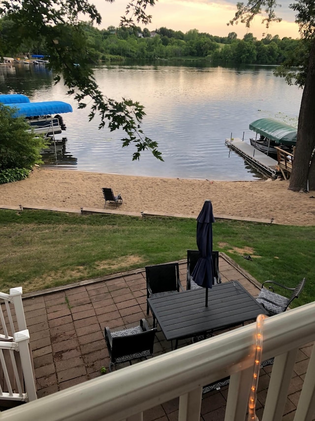 water view with a boat dock