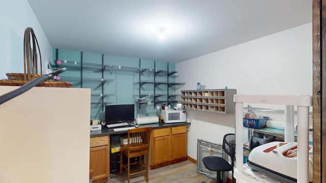 office area featuring light hardwood / wood-style floors