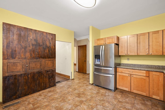 451 Everett St N, Stillwater, MN 55082 - kitchen with stainless steel fridge and dark countertops