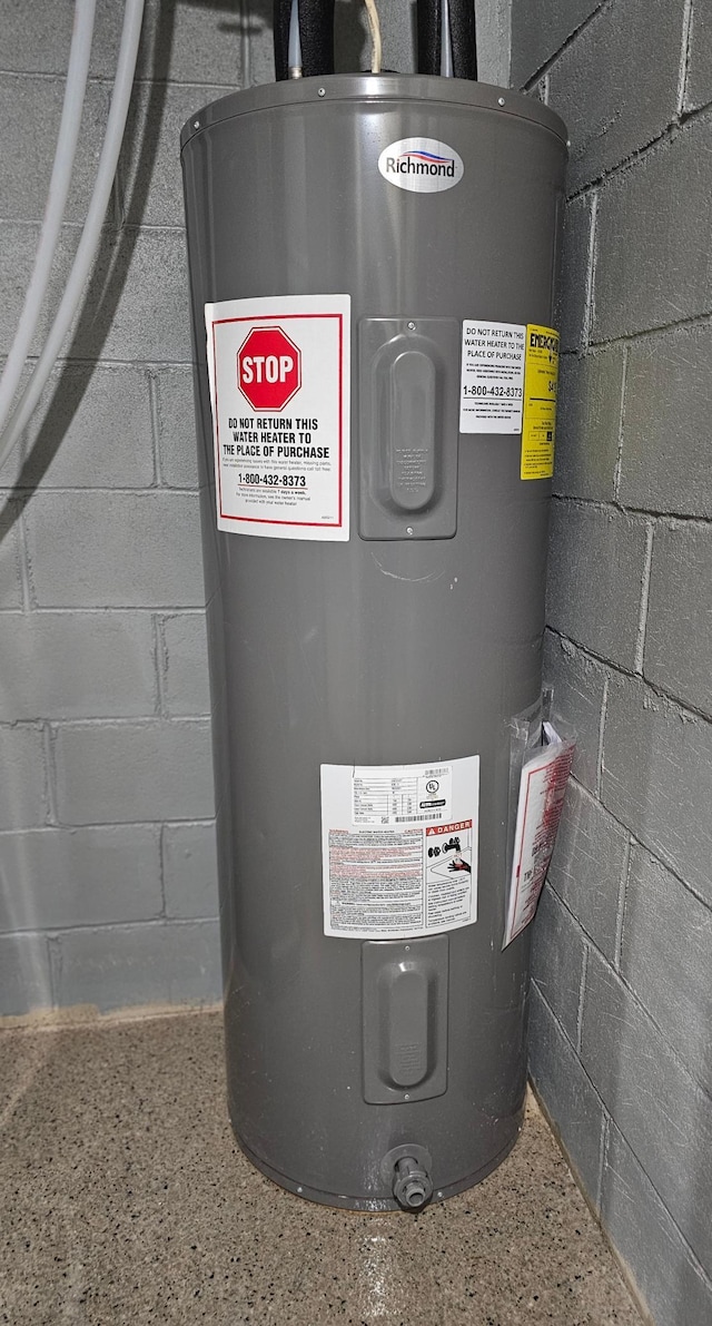 utilities featuring electric water heater