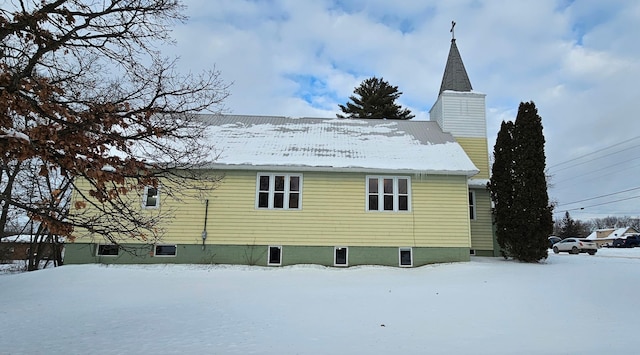 view of snowy exterior