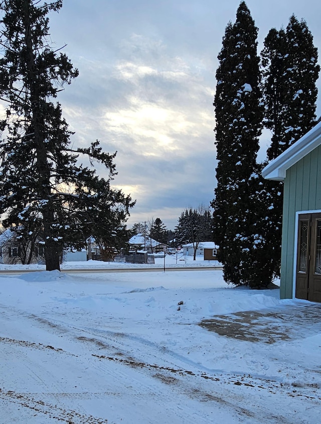 view of snowy yard