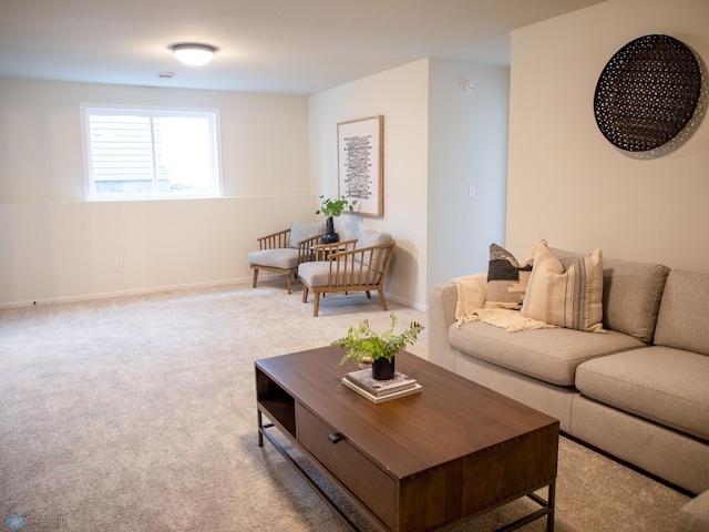 living room with carpet