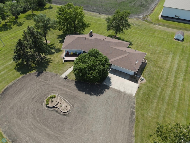 drone / aerial view with a rural view