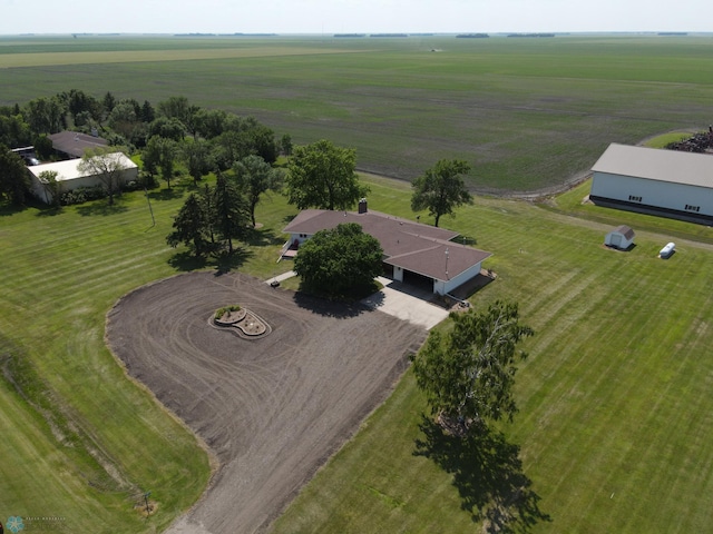 aerial view featuring a rural view