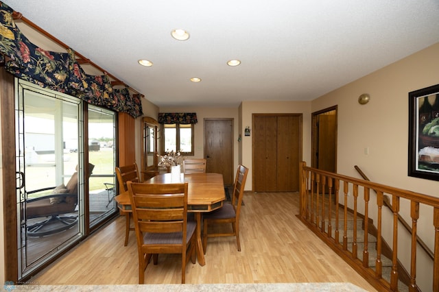 dining room with light hardwood / wood-style floors