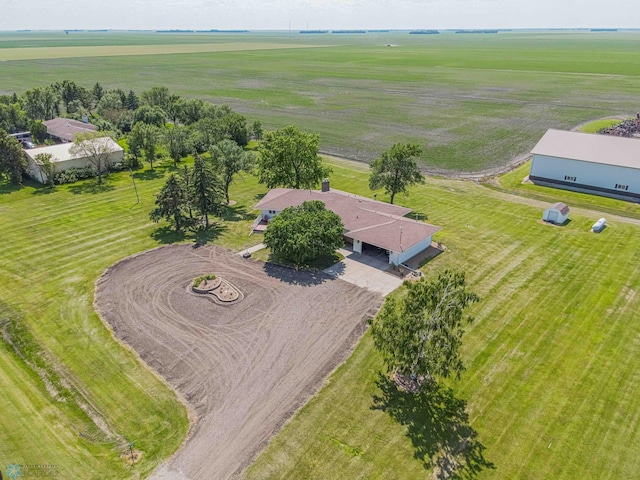 aerial view with a rural view