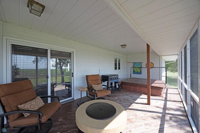 view of sunroom