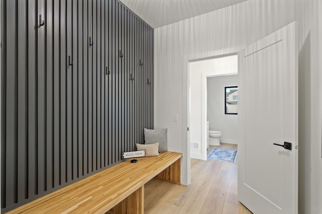 mudroom featuring light hardwood / wood-style floors