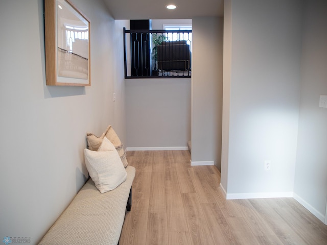 hall featuring light wood-type flooring