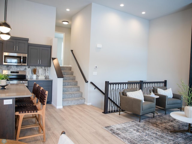 interior space featuring light hardwood / wood-style flooring