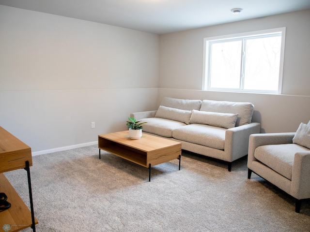 living room featuring carpet flooring