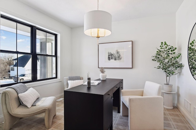 office area featuring a wealth of natural light