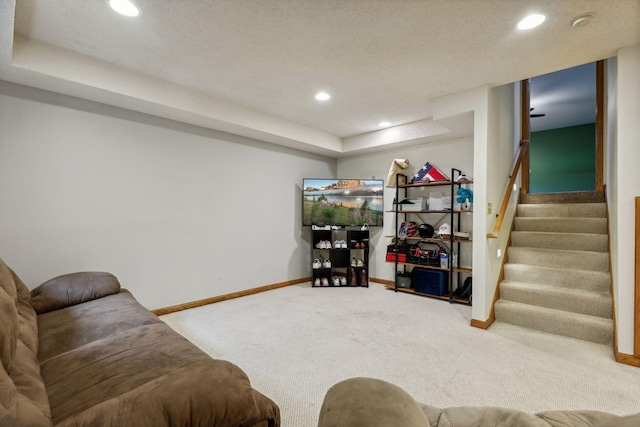 living room featuring carpet