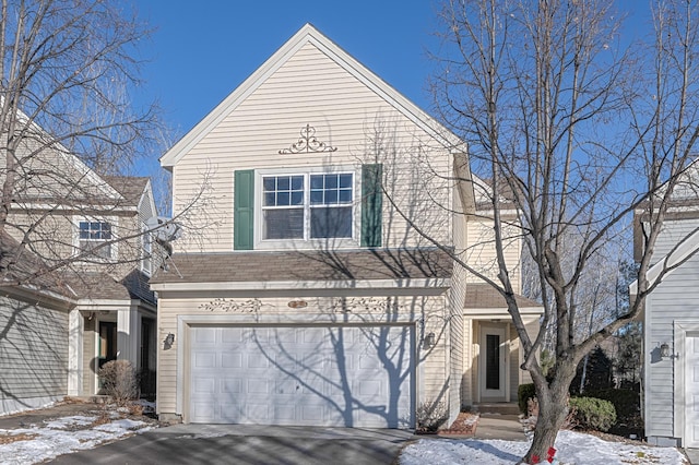 front of property featuring a garage