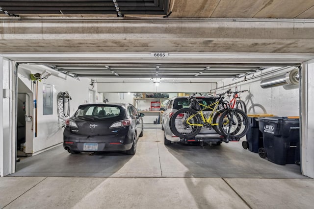 garage with electric panel