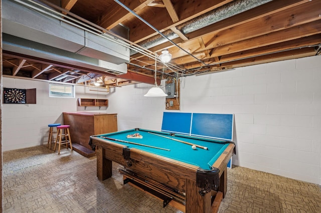 recreation room featuring billiards and indoor bar