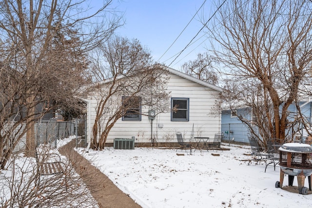 view of snow covered house