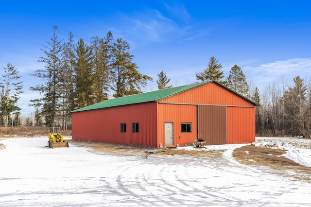 view of snow covered structure