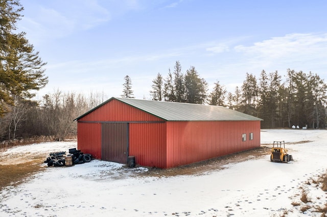 view of snow covered structure